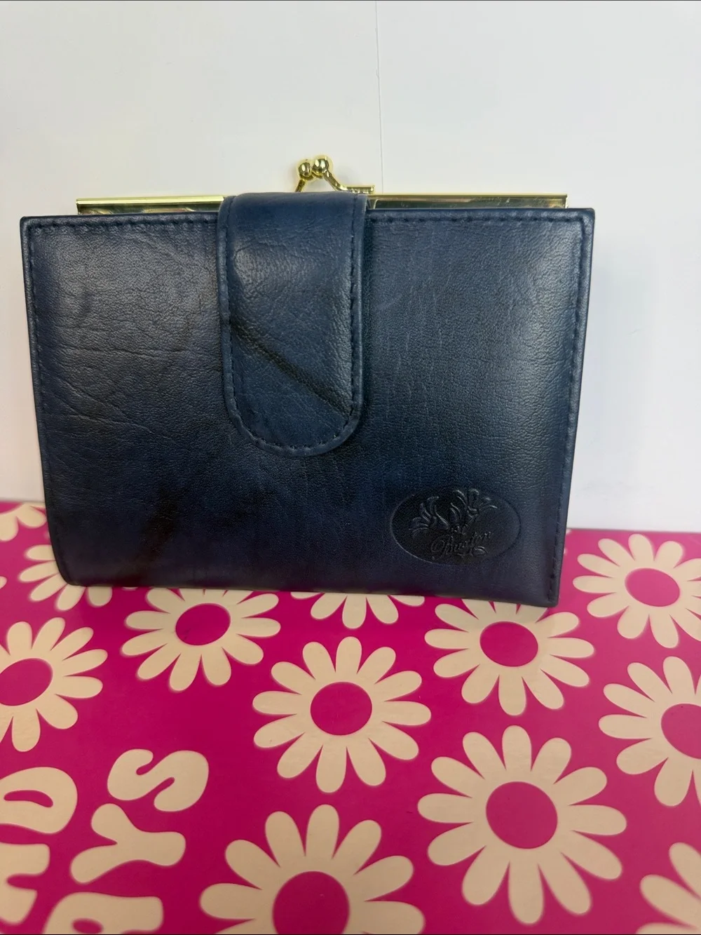 Buxton Navy Faux‎ Leather Snap-Closure Wallet